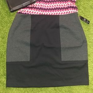 Black & charcoal knit skirt